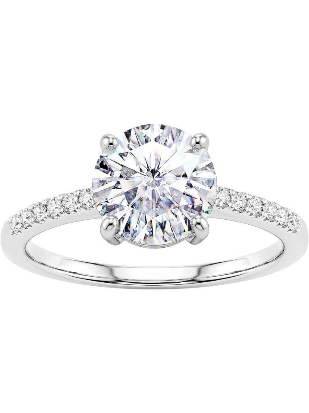Stunning Moissanite Eternity Wedding Band, 2.06Ct VVS1 Silver Ring, Size 6-8